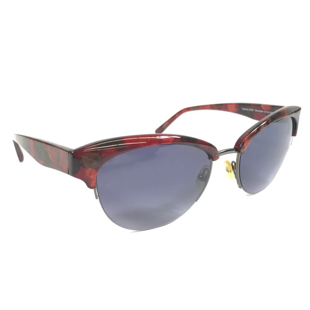 Badgley Mischka Sunglasses Bernadetta BUR Burgundy Cat Eye Frames w/ Gray Lenses